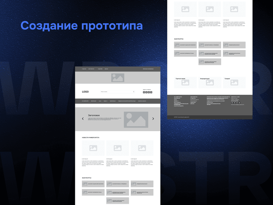Создание прототипа по проекту «Гуманитарный университет»